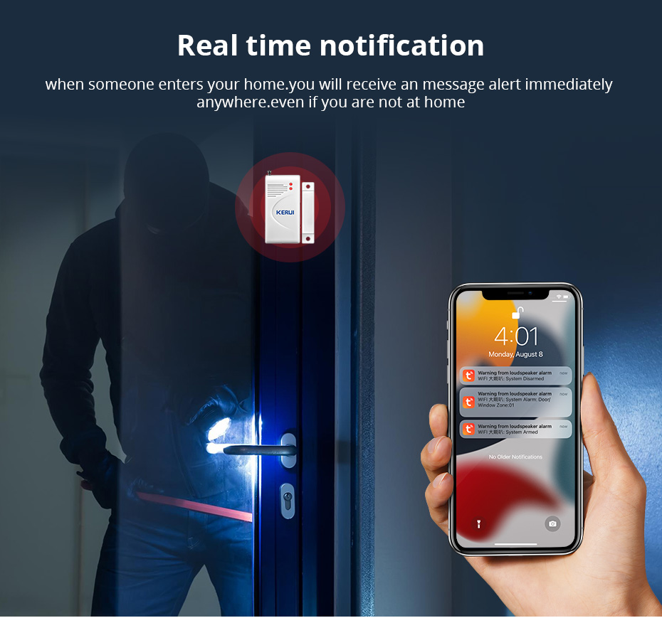 KERUI Tuya WIFI yüksek sesle h - Sim Gsm Alarm incelemesi ve fiyatı